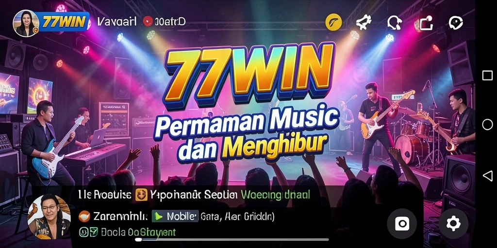 Screenshot gameplay 77WIN menunjukkan pemain menikmati tantangan musik.