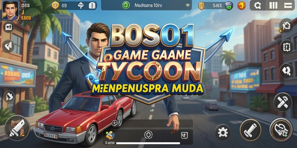 Tampilan gameplay BOS01 yang menarik dan strategis dalam mengelola bisnis.