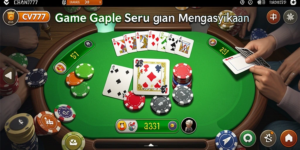 Tampilan gameplay Gaple yang menarik dan mengasyikkan.