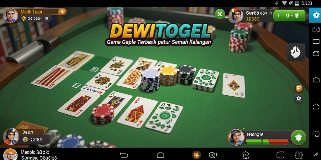 Tampilan gameplay seru DEWITOGEL dalam permainan Gaple.