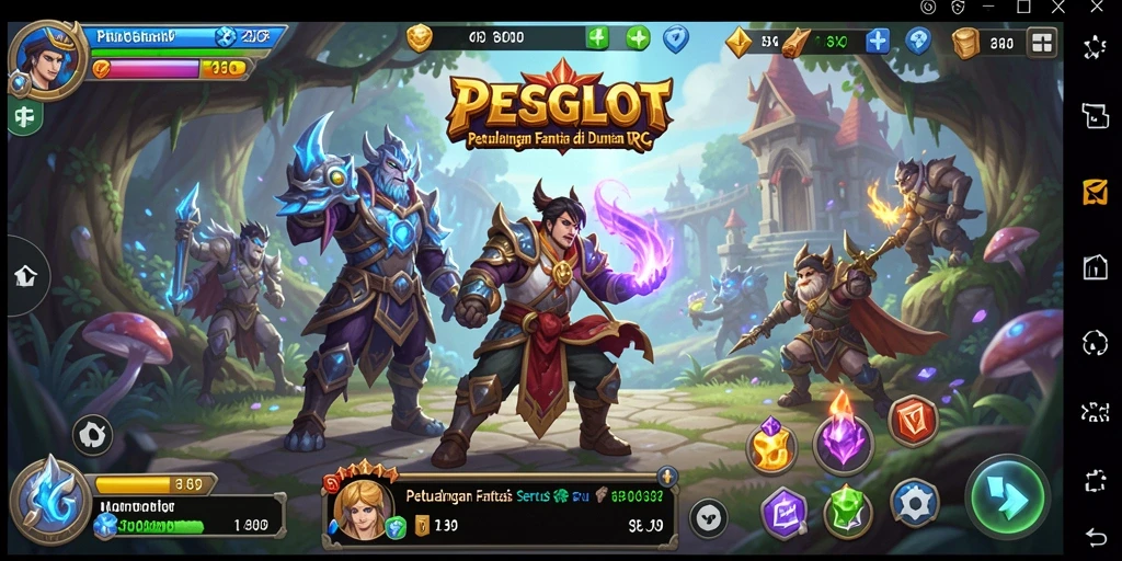 Screenshot gameplay RPG PESGSLOT yang menampilkan pertarungan seru.
