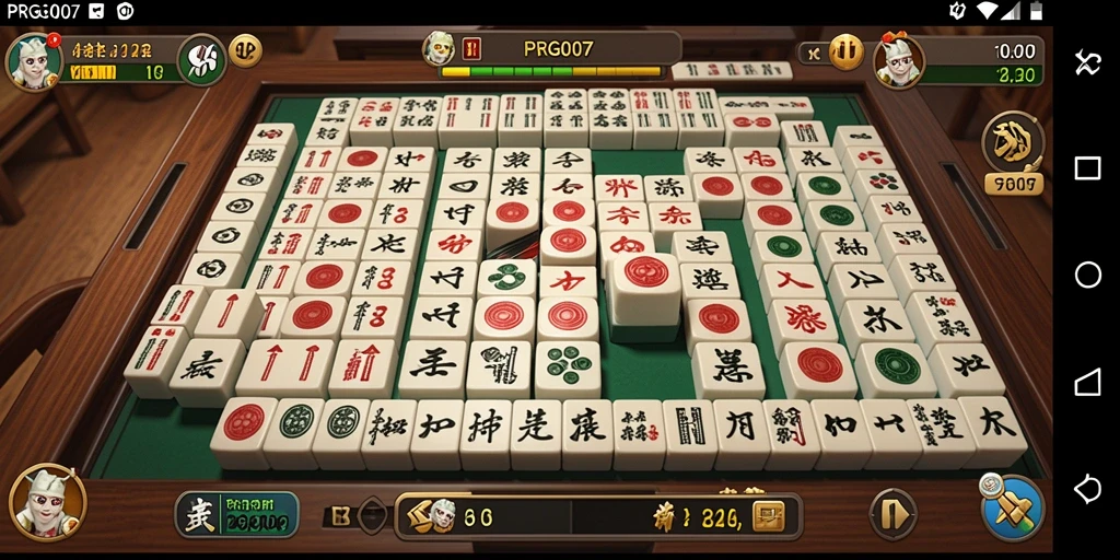 Tampilan gameplay seru PRG007 dalam permainan Mahjong.