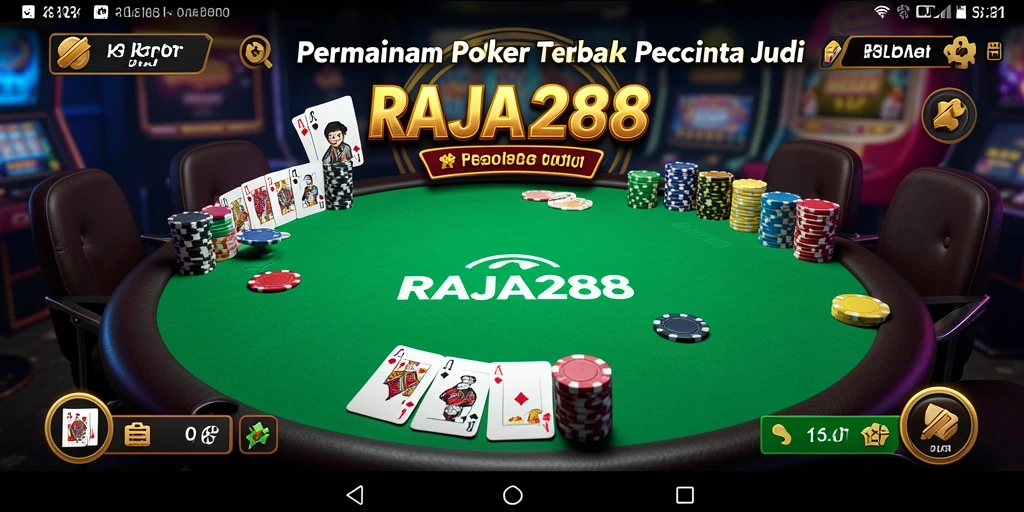 Tampilan gameplay Poker yang seru dan menegangkan di RAJA288.