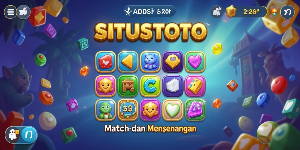 Tangkapan layar utama SITUSTOTO menampilkan gameplay match-3 yang mengasyikkan.