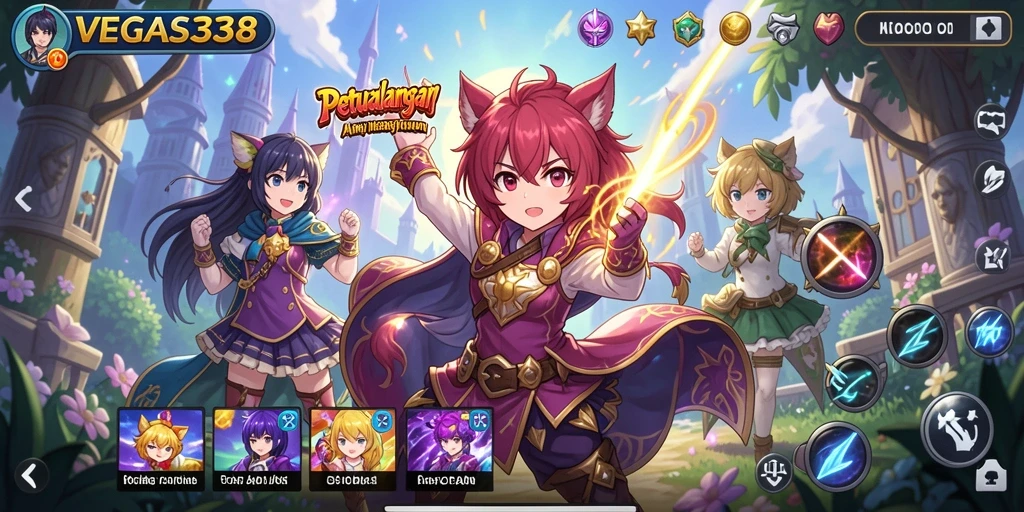 Tampilan menarik dari gameplayAnime di VEGAS338.